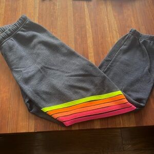 Aviator Nation striped sweatpants, size medium navy